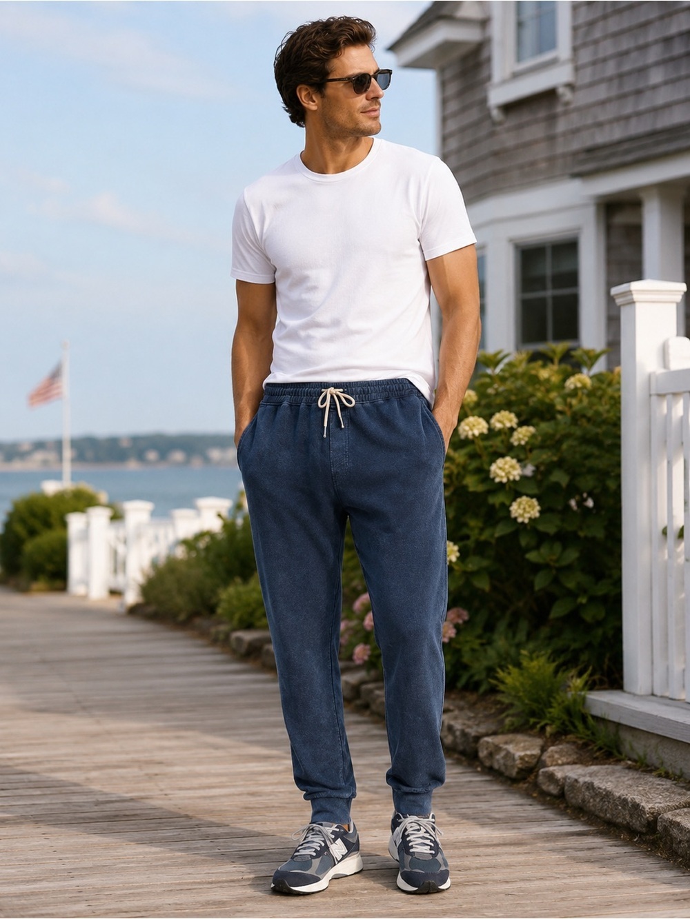 NWT Fair Harbor The Saltaire Sweatpants Size Small Navy French Terry Joggers